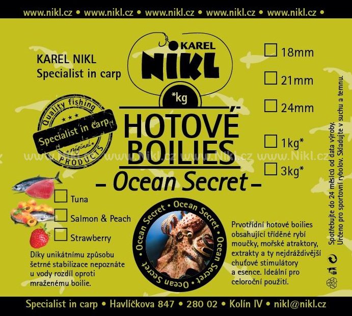 Hotové boilies OCEAN SECRET - Salmon & Peach