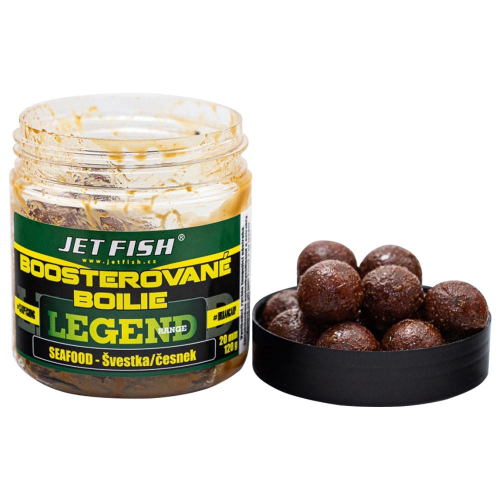 Jet Fish Legend Range Boosterované boilie - Seafood švestka/česnek 20mm, 250ml