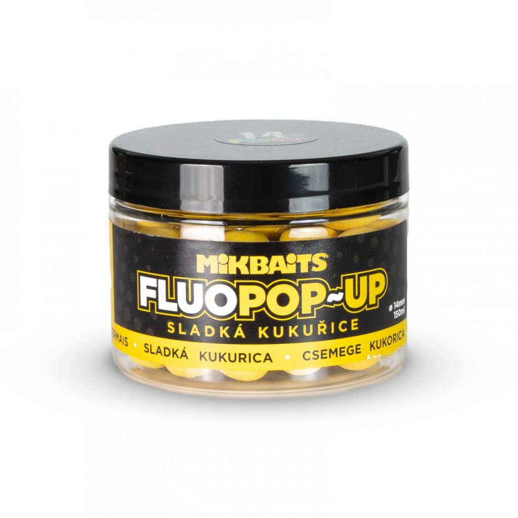 Mikbaits Plovoucí fluo boilie - Sladká kukuřice 150ml