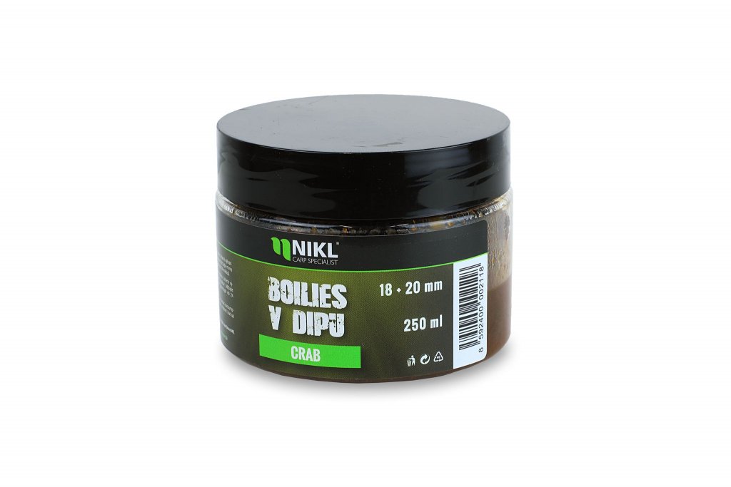 Nikl Boilies v dipu Crab - 18+20mm, 250g