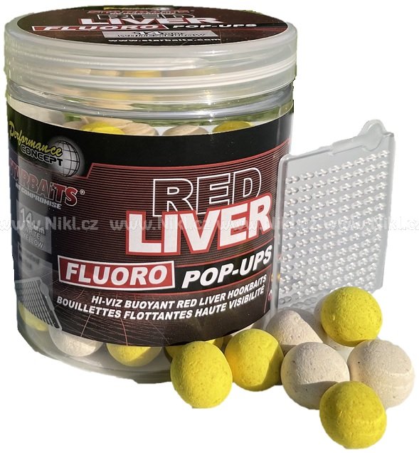 Starbaits Plovoucí Boilie Red Liver FLUO 80g