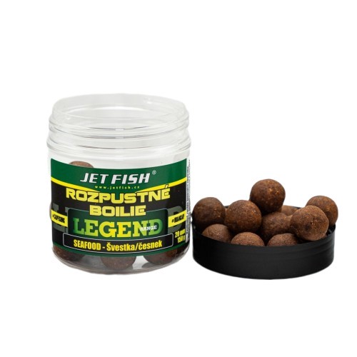 Jet Fish Legend Range Rozpustné boilie - Seafood švestka/česnek 20mm, 250ml