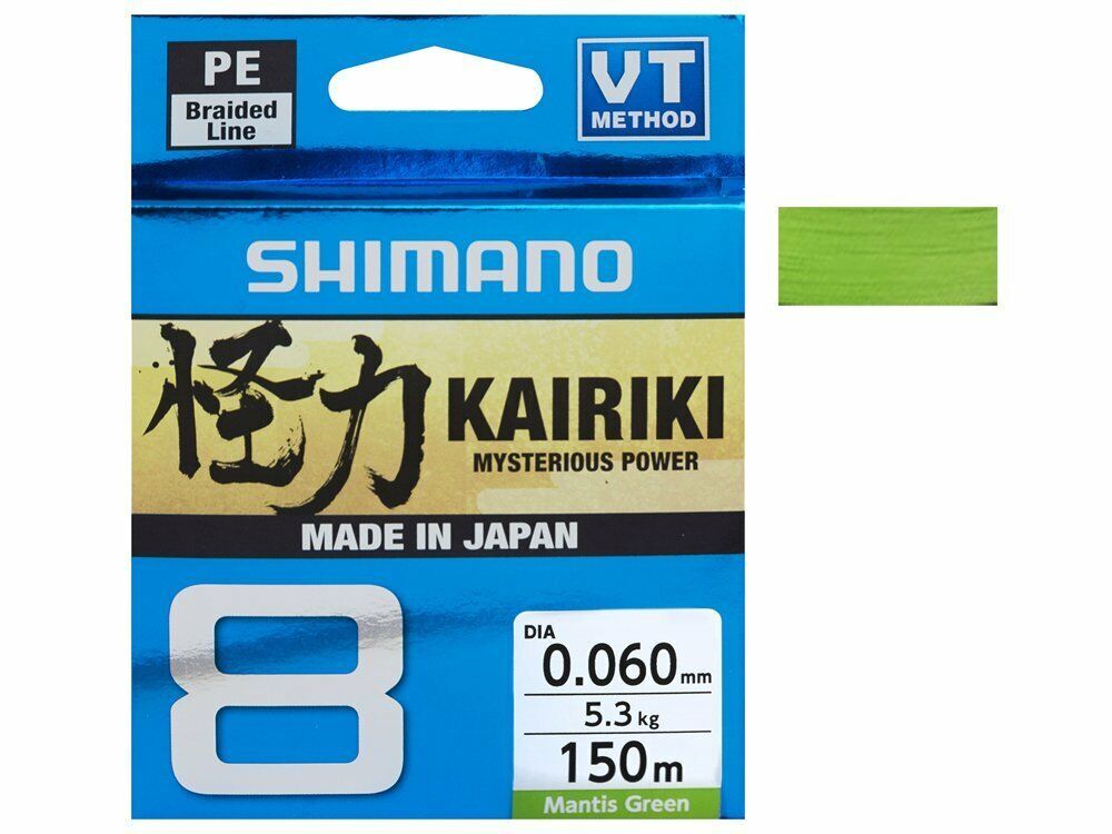 Shimano Pletená šňůra Kairiki 8 Mantis Green, 150m