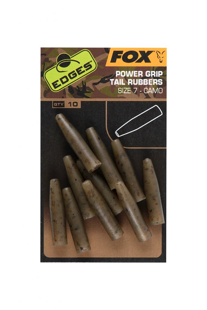 Fox Převleky Edges Camo Powergrip Tail Rubbers vel.7, 10ks