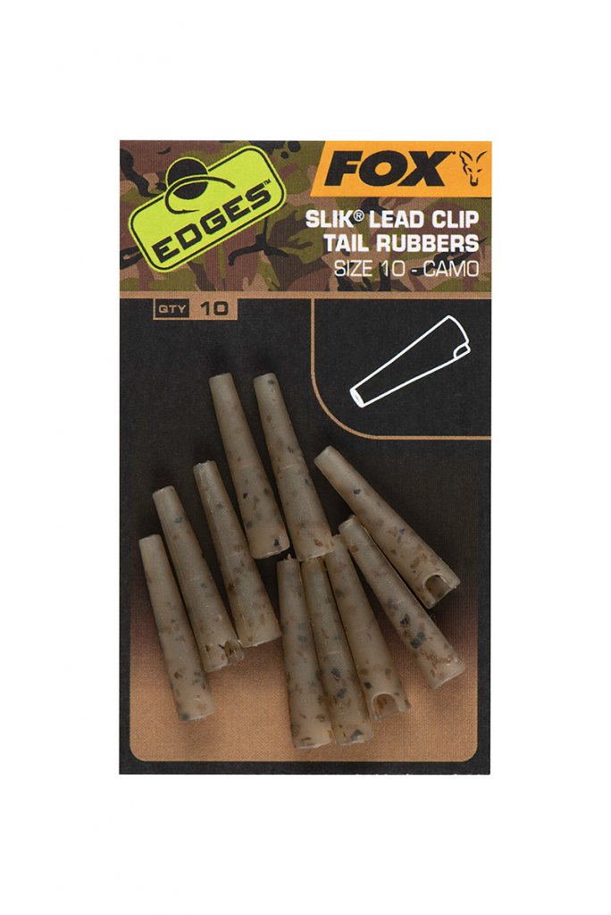 Fox Převleky Edges Camo Slik Lead Clip Tail Rubbers vel.10, 10ks