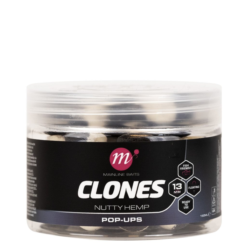 Mainline Plovoucí Boilies Clones Pop Ups - Hemp 13mm