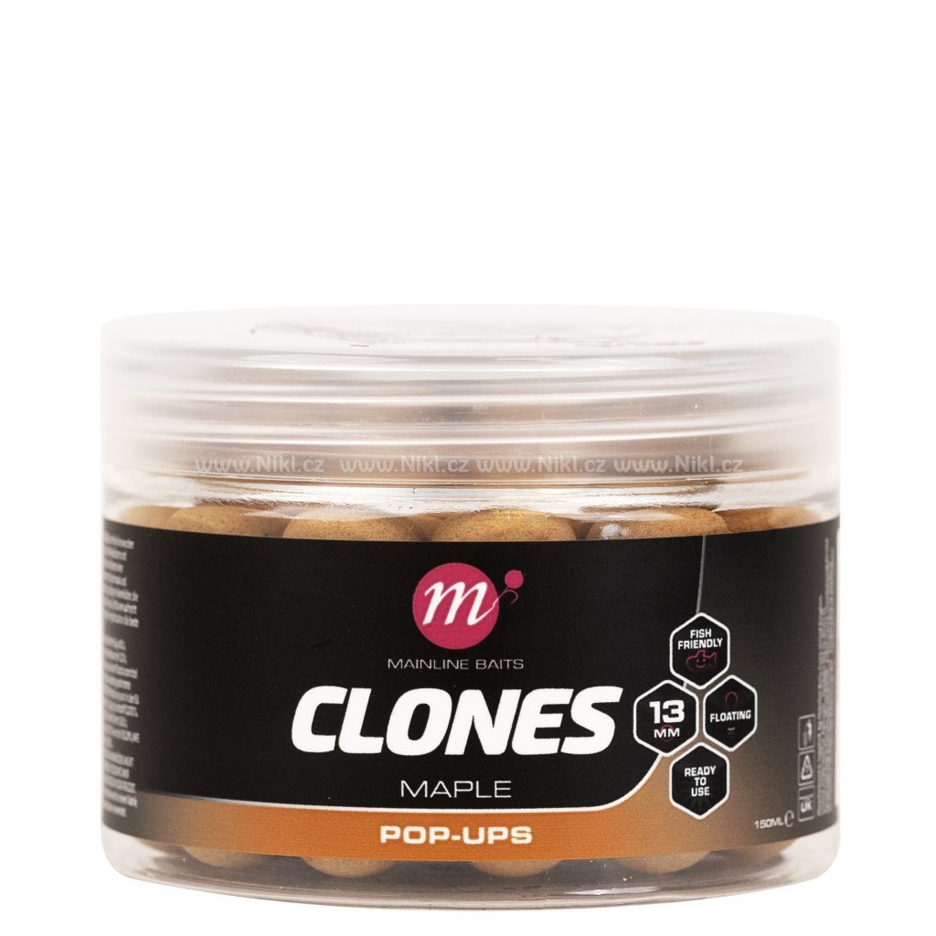 Mainline Plovoucí Boilies Clones Pop Ups - Maple 13mm