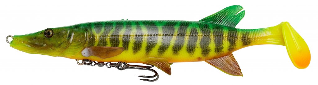 Savage Gear Gumová nástraha 4D Pike Shad - 20cm, 65g Firetiger