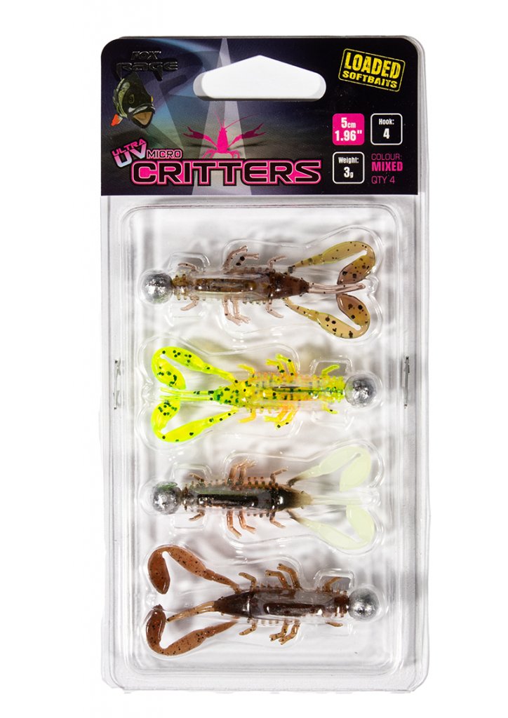 Fox Rage Gumová nástraha UV Micro Critter Pack 4ks