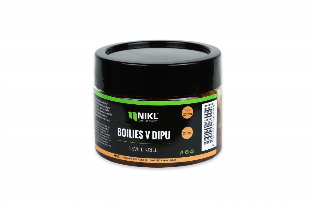 Nikl Boilies v dipu Devill Krill - 18+20mm, 250g