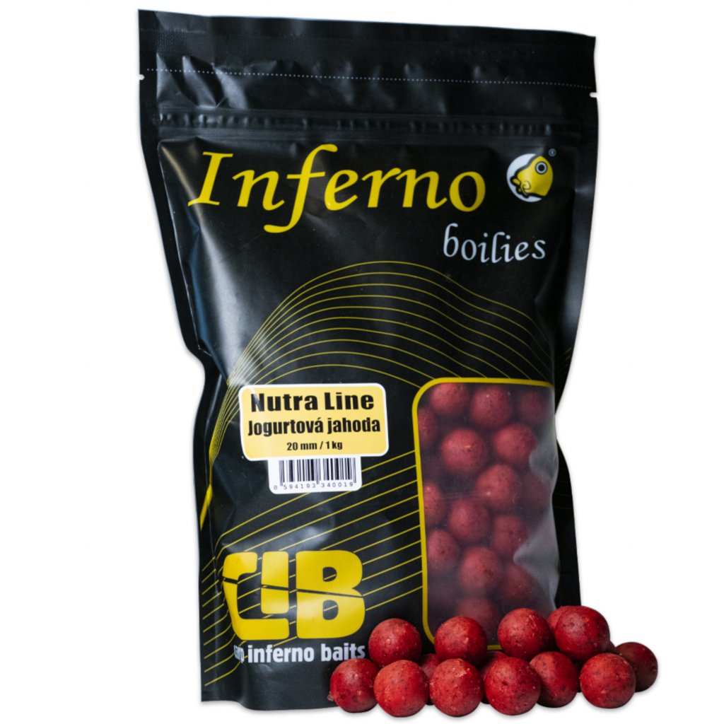 Carp Inferno Boilies Nutra Line - Jogurtová Jahoda 1kg