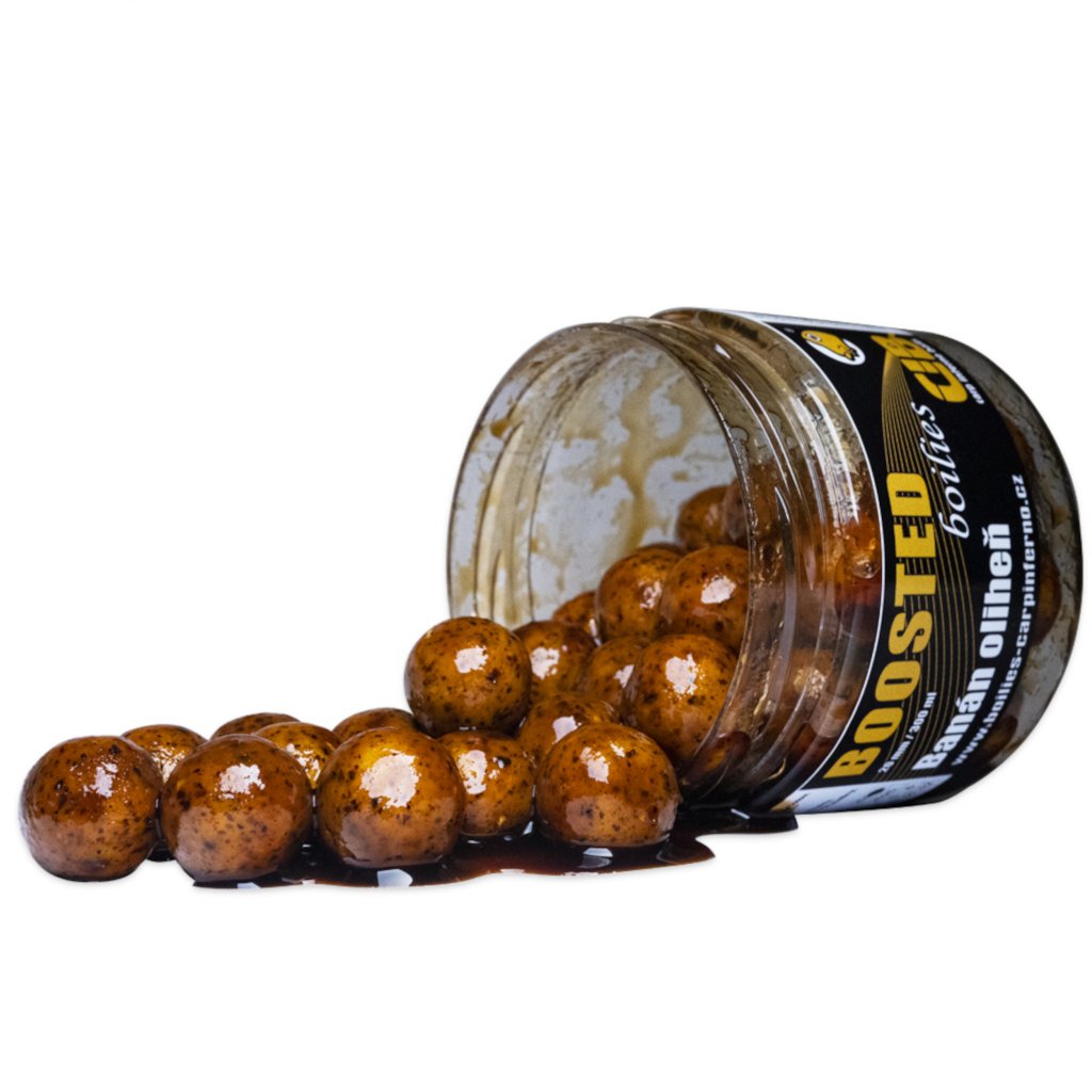 Carp Inferno Boosted Boilies Nutra Line - Banán-Oliheň 20mm, 300ml