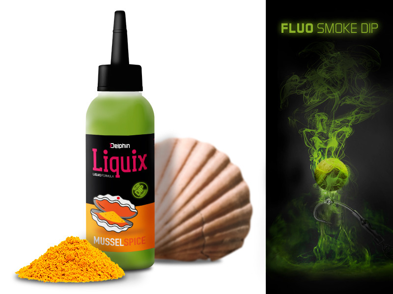 Delphin Fluo Dip D Snax Liquix - mušle/koření 100ml