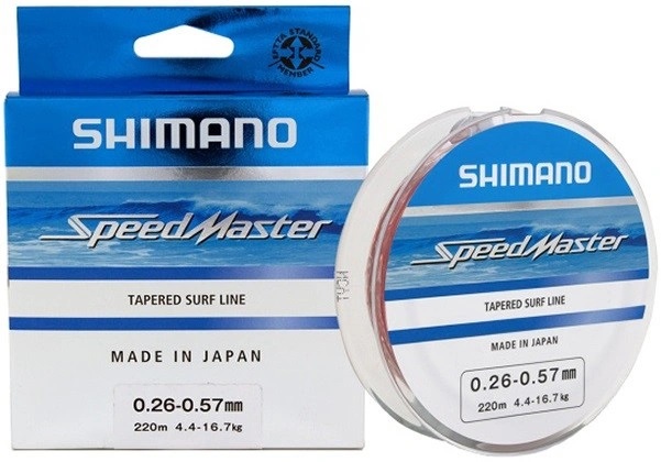 Shimano Ujímaný vlasec Speedmaster Surf Taper ld 0,26-0,57mm, Orange 10x15m