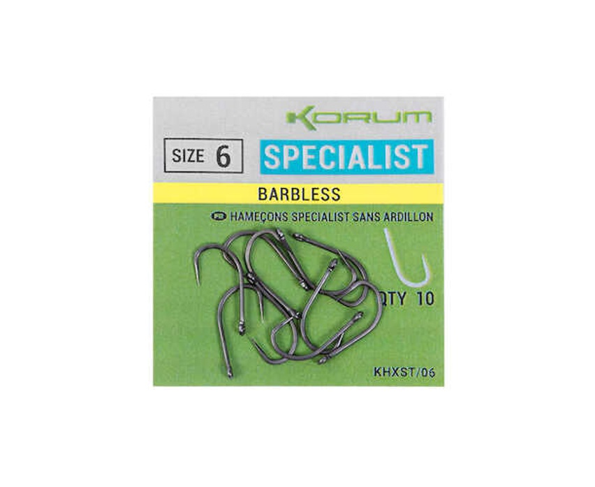 Korum Háčky Xpert Specialist Hooks - Barbless vel. 10, 10ks