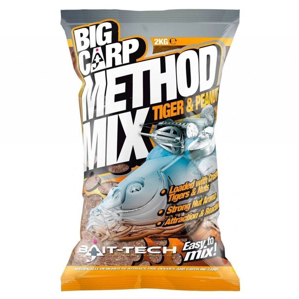 Bait-Tech Krmítková směs Big Carp Method Mix Tiger & Peanut 2kg