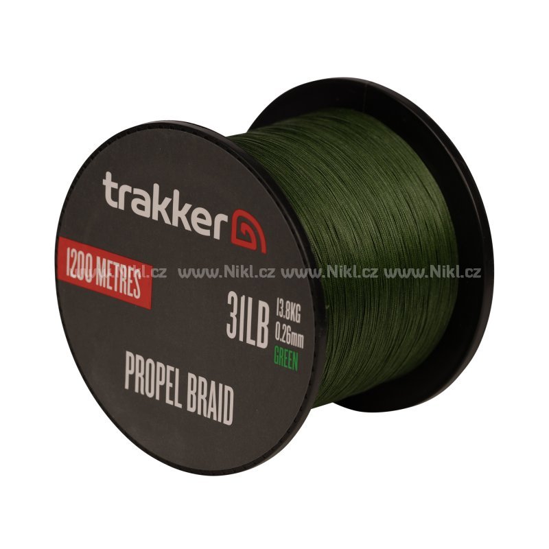 Trakker Kmenová pletená šňůra Propel Braid 0,26mm, 31lb, 1200m, Green