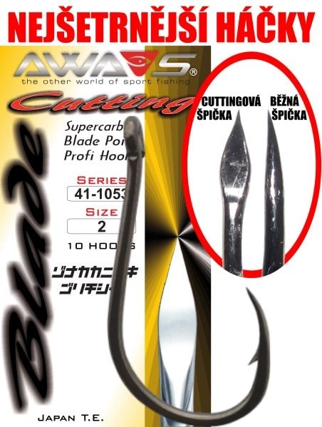 Awashima Háčky Cutting Blade 1053 Black Nickel  vel.10,10ks