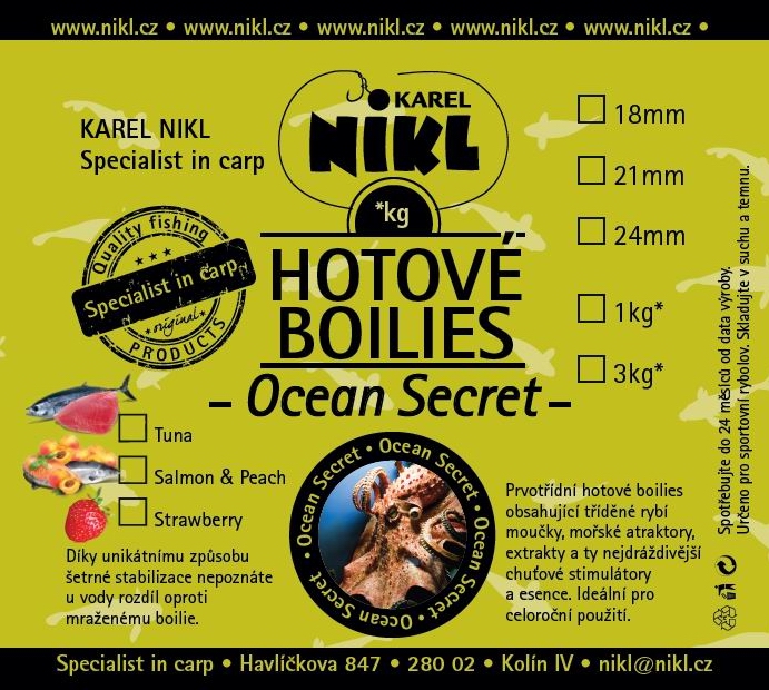 Hotové boilies OCEAN SECRET - Strawberry