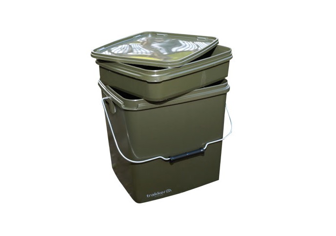 TRAKKER Plastový box - Olive Square Container inl. Tray - 13L