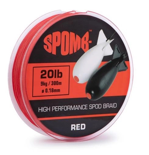 Spomb Splétaná Šňůra Braid Red 0,18mm 300m