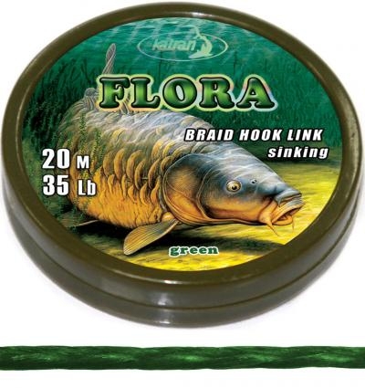 Katran Měkká návazcová šňůrka Flora Green 25lb, 20m