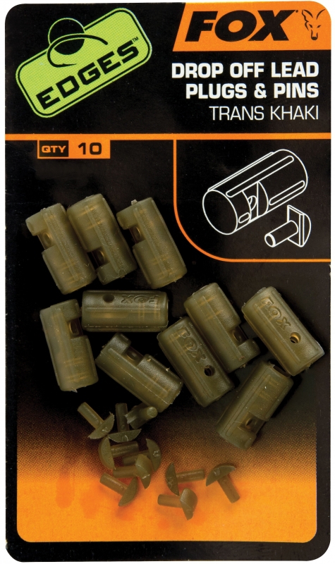 Edges Drop-off Lead Plug & Pins - trans khaki x 10pc