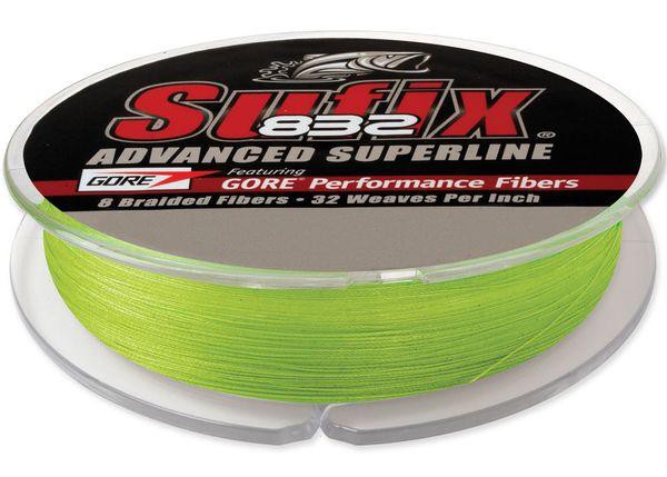 Pletená šňůra - SUFIX 832 Braid 120m/0,10mm/5,9kg Neon Lime