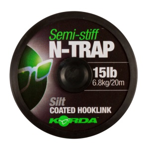 Korda Návazcová šňůrka N-Trap Semi-Stiff Silt 20lb, 20m