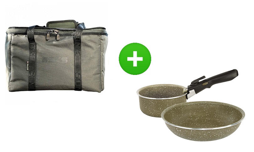 Sonik Taška na nádobí SKS Cookware Bag + Trakker Sada nádobí Armolife Marble Cookset Compact