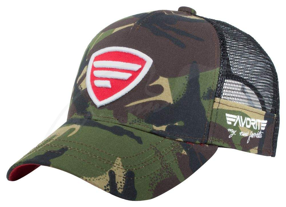 Favorite Kšiltovka - Trucker Red Logo Camo