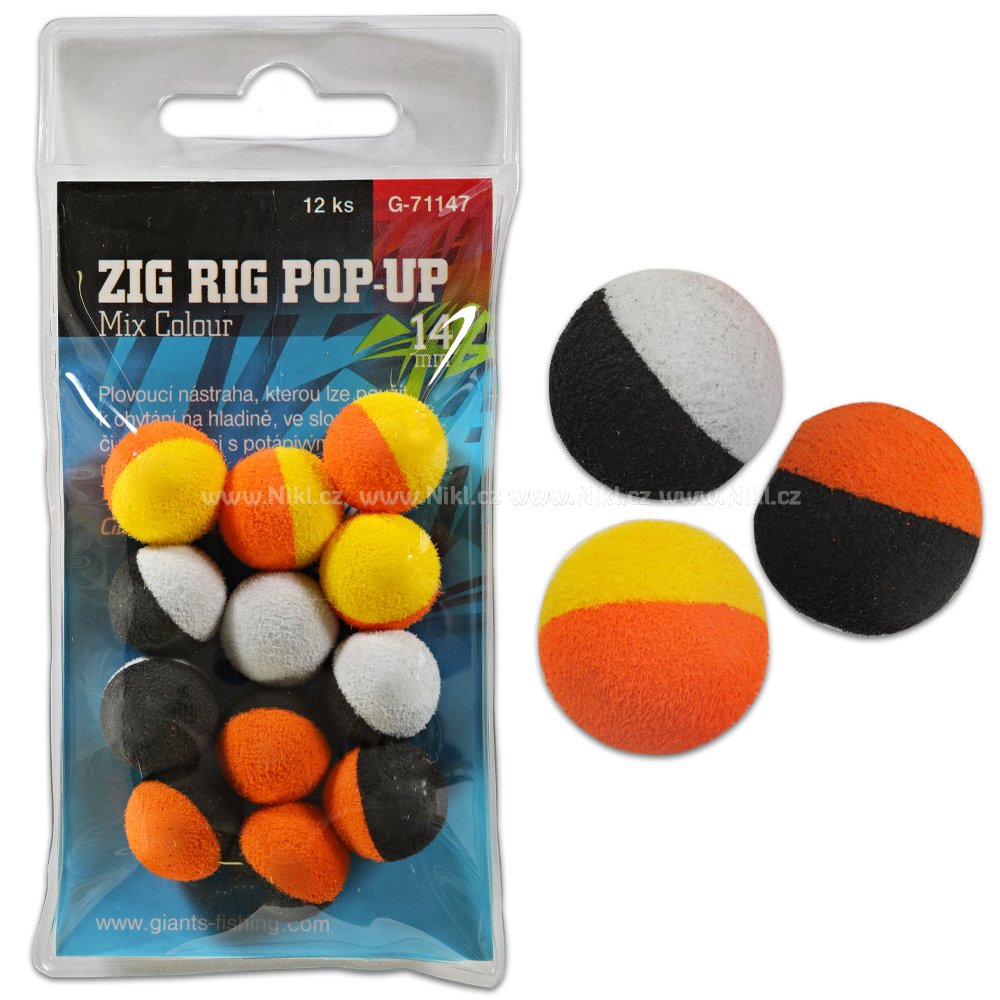 Giants Fishing Pěnové Plovoucí Boilie Zig Rig Mix Color, 12ks