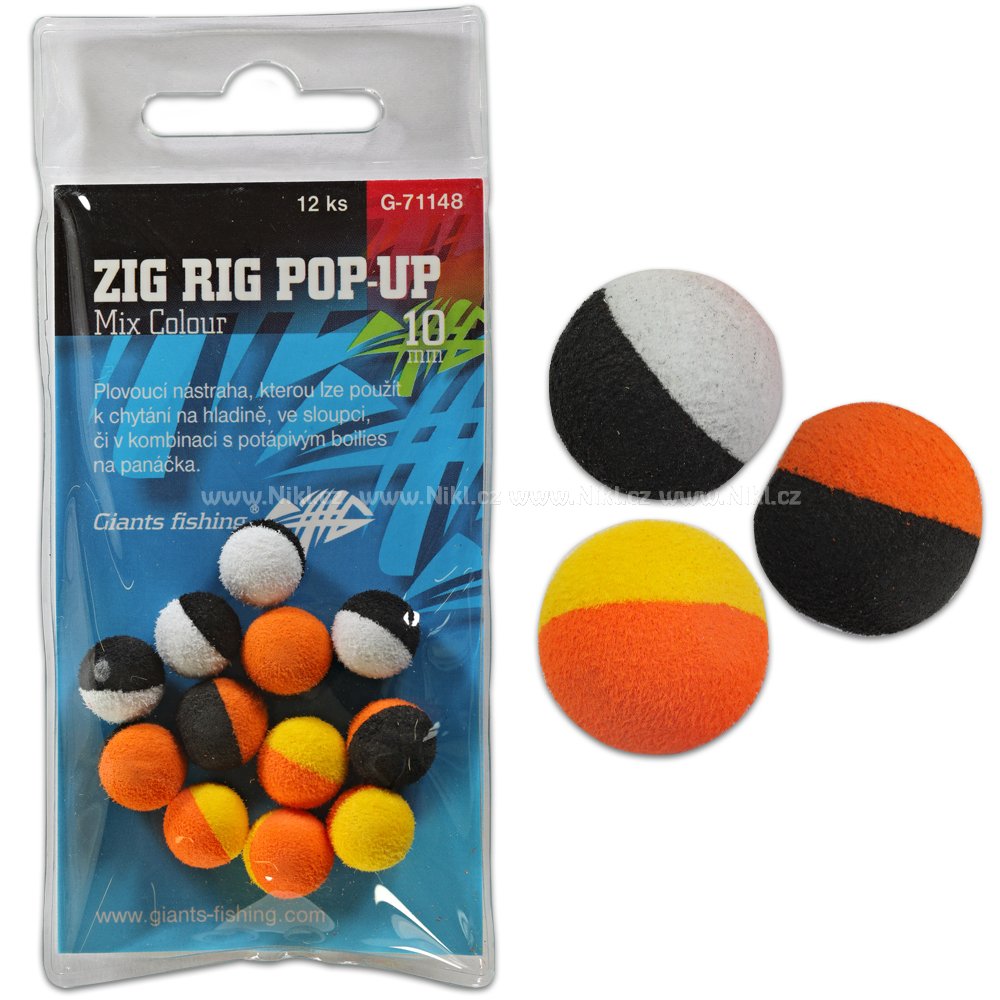Giants Fishing Pěnové Plovoucí Boilie Zig Rig Mix Color, 12ks
