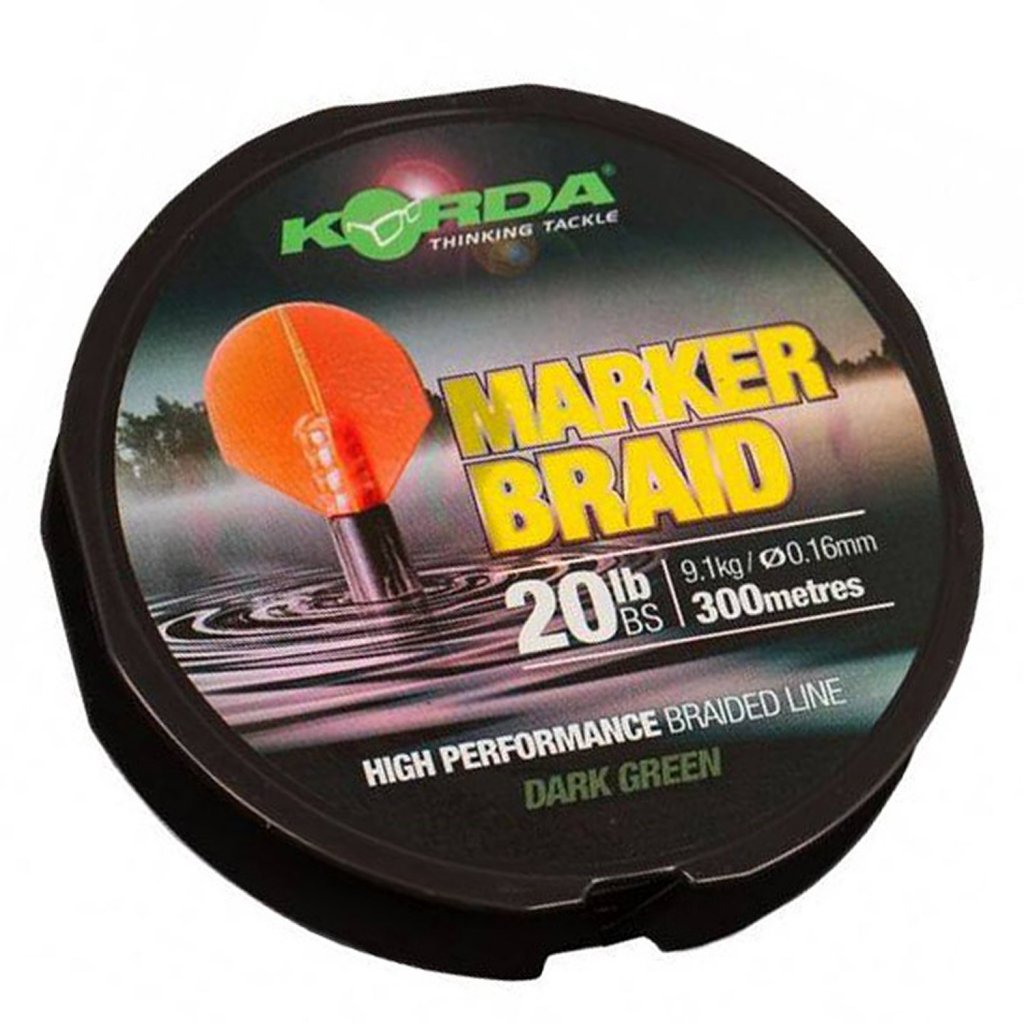 Korda Markerovací Šňůra Marker Braid 20lb 300m 0,16mm Tm. Zelená