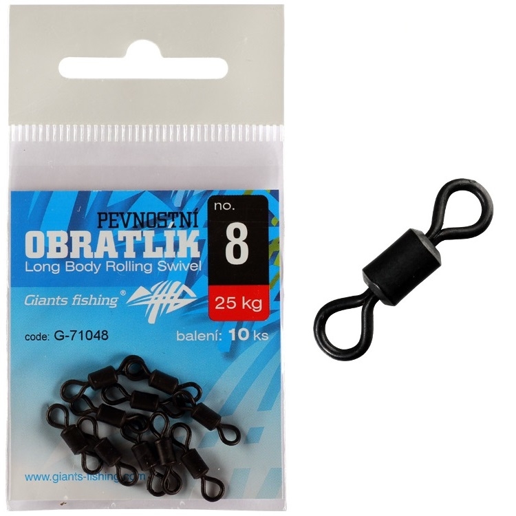 Giants Fishing Obratlík Long Body Rolling Swivel vel. 8