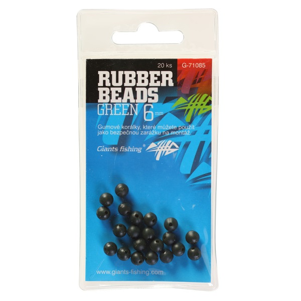 Giants Fishing Gumové Kuličky - Rubber Beads Green