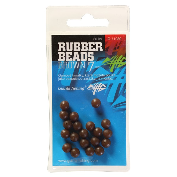 Giants Fishing Gumové Kuličky Rubber Beads Brown 20ks