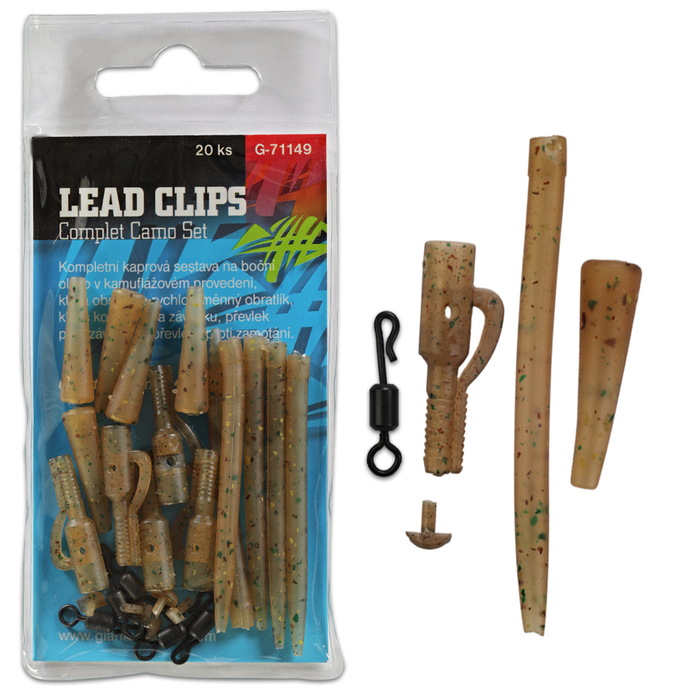 Giants fishing sada na boční olovo Lead Clips Complet Camo Set