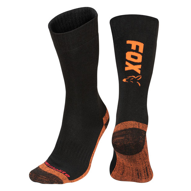 Fox Ponožky Black / Orange Thermolite long sock