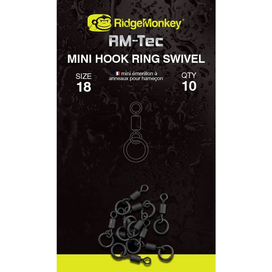 RidgeMonkey Obratlík RM-Tec Mini Hook Ring Swivel 10ks