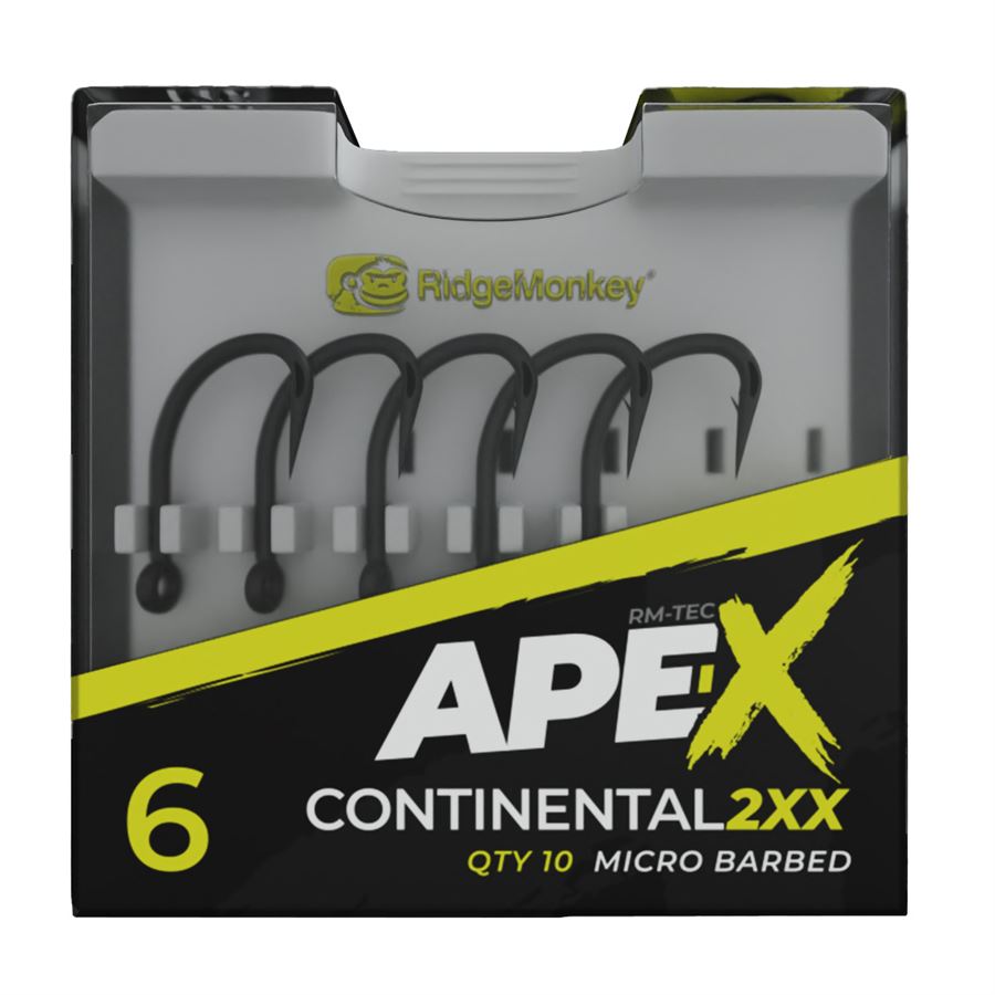 RidgeMonkey Háček Ape-X Continental 2XX Barbed 10ks