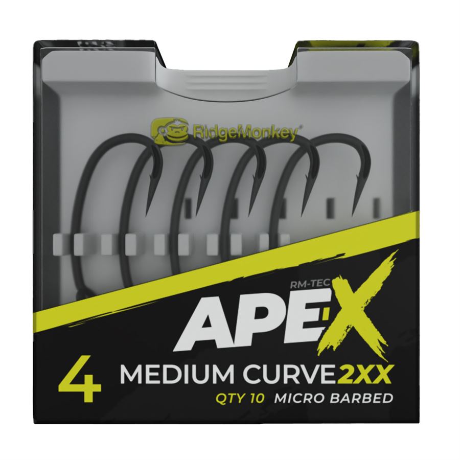 RidgeMonkey Háček Ape-X Medium Curve 2XX Barbed 10ks