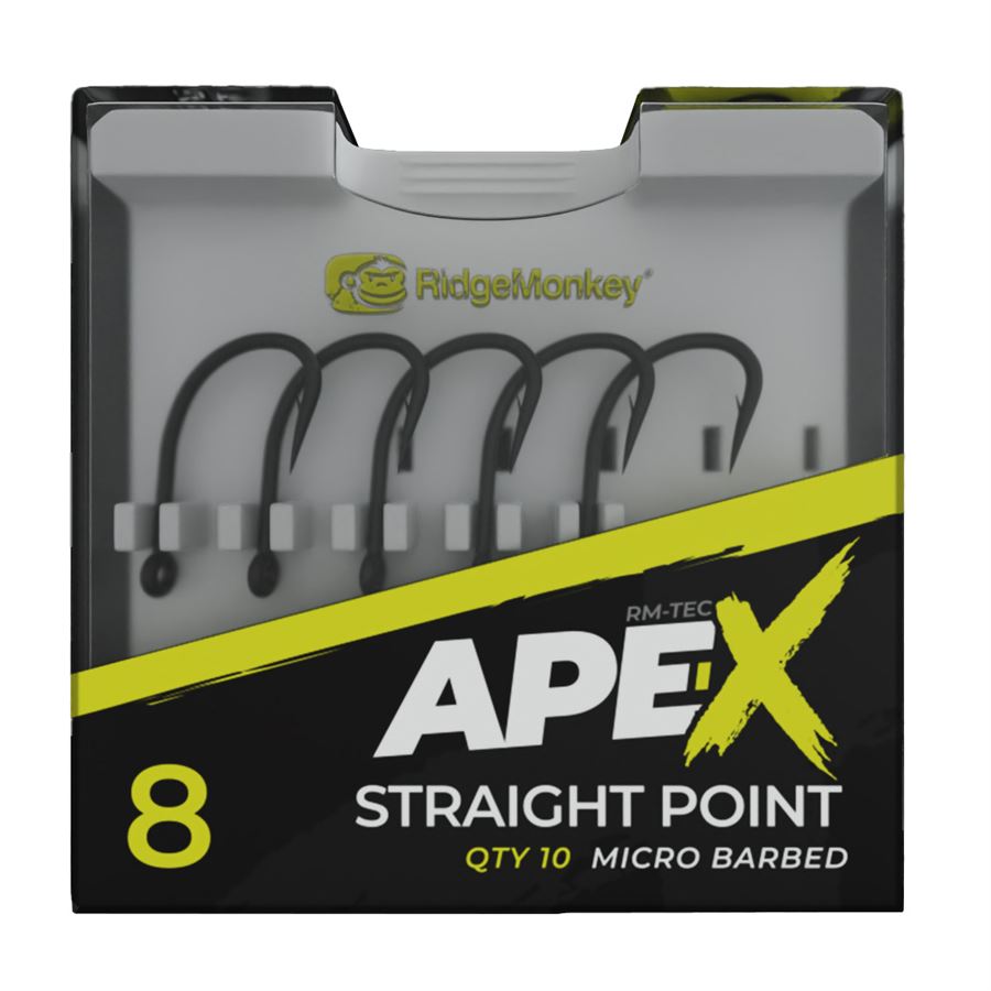 RidgeMonkey Háček Ape-X Straight Point Barbed 10ks