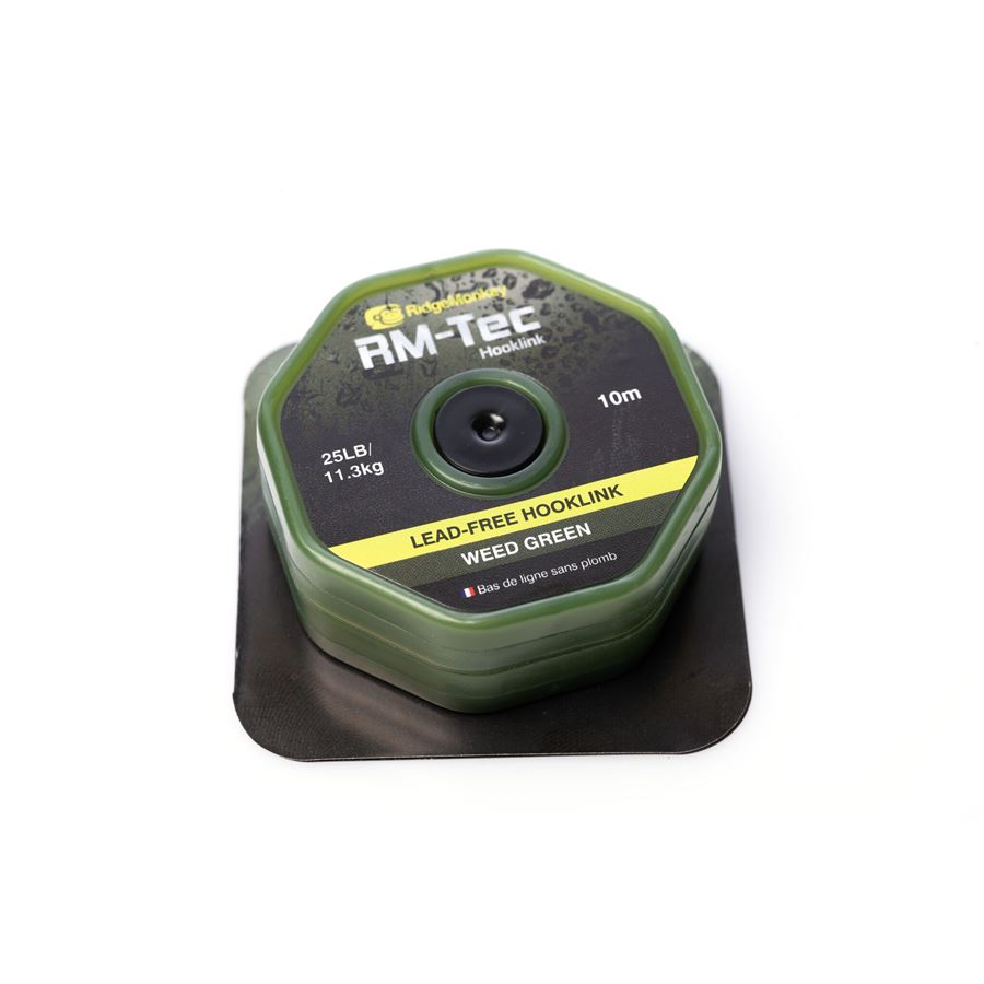 RidgeMonkey Šňůrka RM-Tec Lead Free Hooklink 25lb 10m Weed Green