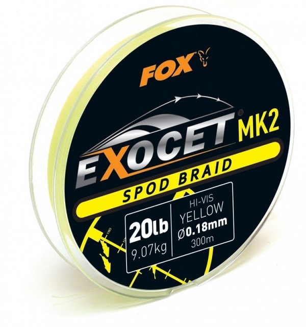 Fox Splétaná Šňůra Exocet MK2 Spod Braid Yellow 0,18mm 300m