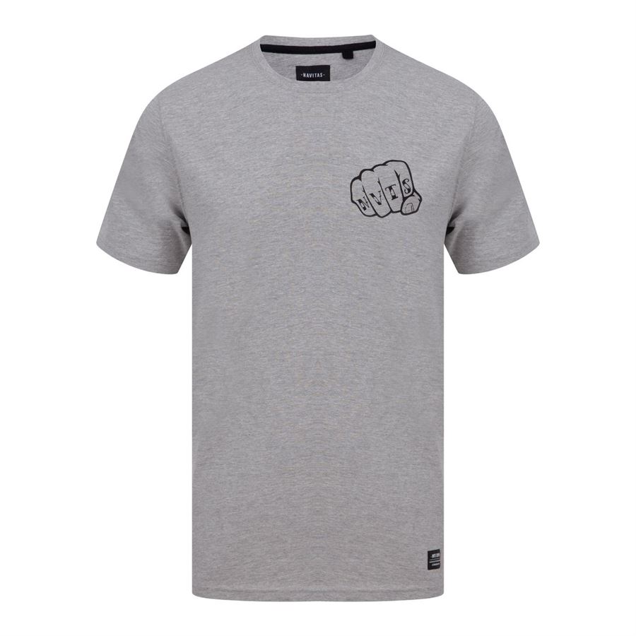 Navitas Tričko Knuckles Tee Grey Marle