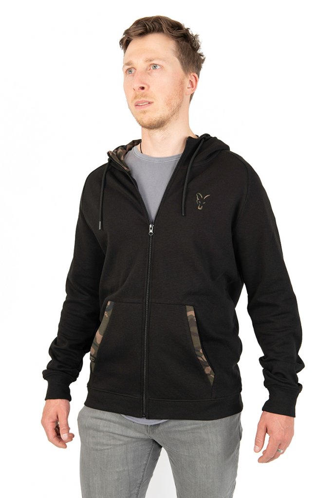 Fox Mikina LW Black/Camo Print Zip Hoody